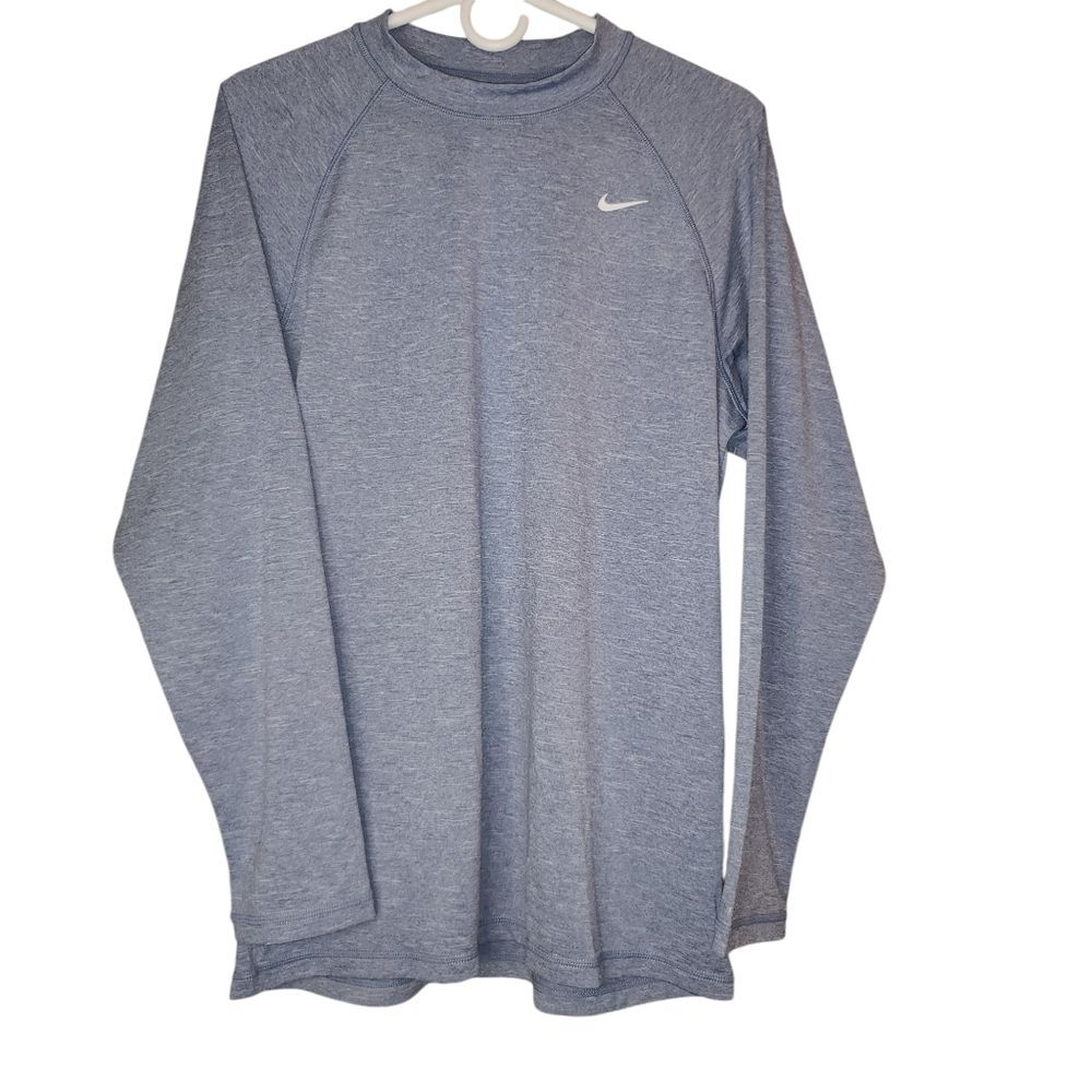 NWT Men's Nike Dri-Fit 'Dry' Long Sleeve T-Shirt Heather Lt Blue Medium